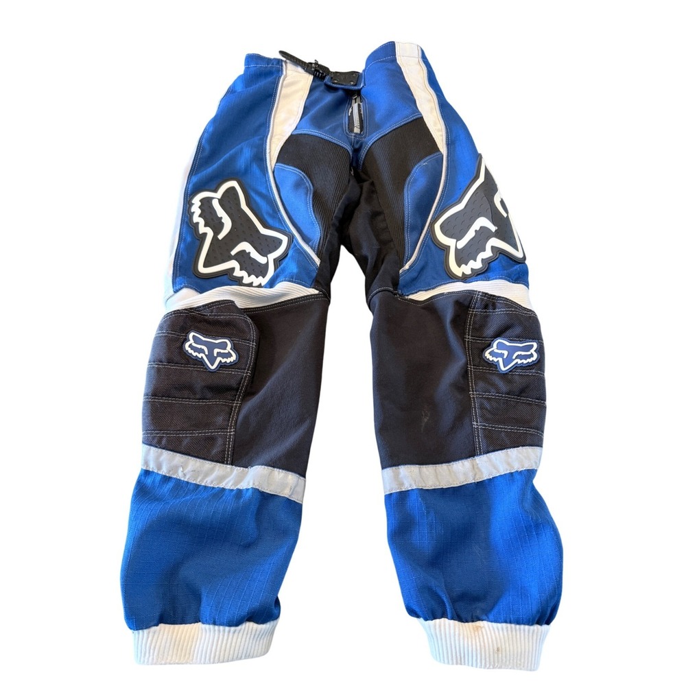 Vtg Fox Racing Yamaha Motocross Pants Blue Black White Waterproof Size 26 Mens‎